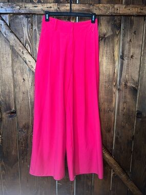 Flying Tomato Wide-Leg High Waist Pants in Hot Pink